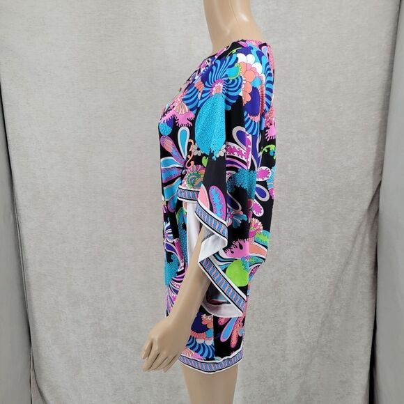 Trina Turk Beach Tunic Swimsuit Cover-up Hippie Psychedelic Groovy Pattern - Picture 4 of 9